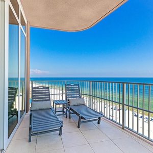 Recline on the chaise lounges and watch the gulf's blue water meet the beach