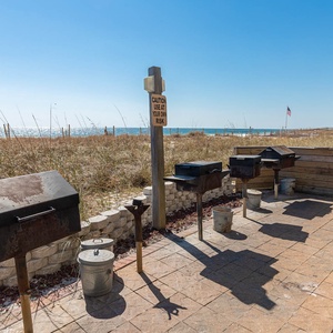 Grill up a feast with beachfront views or cook your big fish catch and relax in this inviting space perfect for gatherings