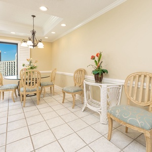 Gather with morning coffee or a casual meal at the breakfast area with a stunning view from the window