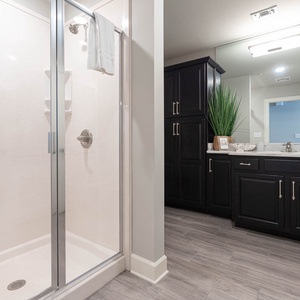 Admire the seahorse decor and start your day with a refreshing shower in the guest bath