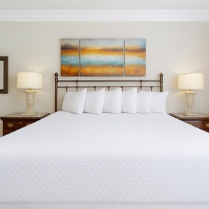Relax in the king master suite, surrounded by soft pillows and tranquil decor, for a rejuvenating stay
