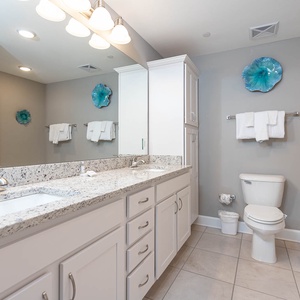 Rejuvenate in the master bath, enjoying a soothing jetted tub or refreshing walk-in shower