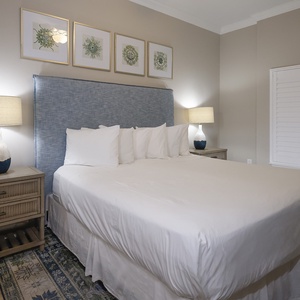 Enjoy restful nights in this king master suite with cozy bedding and drift off into a peaceful slumber