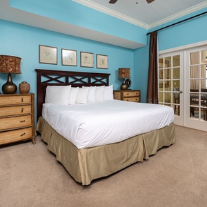 Unwind after a day at the beach in this elegant king master suite surrounded by stylish coastal accents