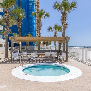Play with the little ones in the kiddie pool, just steps from the beautiful beach and perfect for your getaway