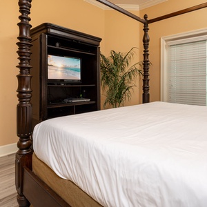 Retreat to the master and get cozy in the king bed, watching a movie as you relax in comfort