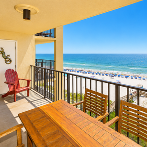 Sunlight warms your beach front balcony where you sip morning coffee and watch waves roll in along the shore