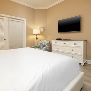 Relax after a fun beach day and stream your favorite shows from the cozy king bed in the master suite