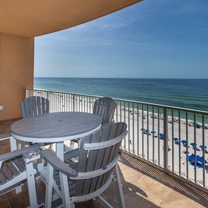 Savor your morning coffee at the outdoor table while enjoying breathtaking views of the gulf waters below
