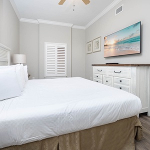 Drift into restful sleep on the king in this guest suite, with easy access to relaxation and entertainment