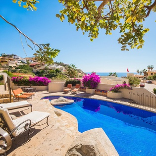 Pool patio with ocean view