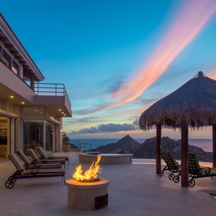 Pool deck and fire pit
