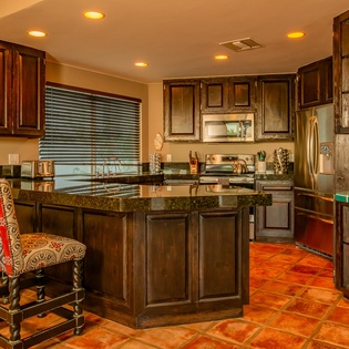 Kitchen with bar seating