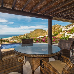 Covered patio seating