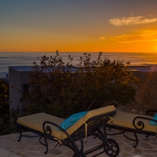 Terrace view at sunset