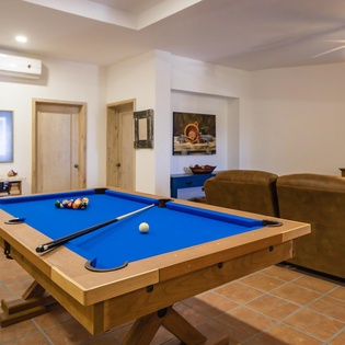 Pool table in entertainment room