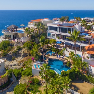 Bird's eye view of villa