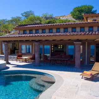 Poolside view of patio