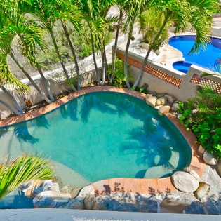 Pool terrace aerial view