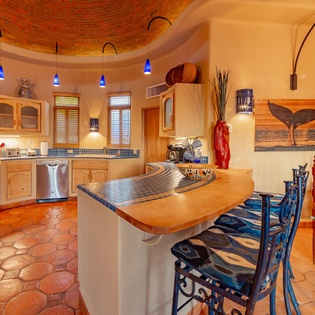 Beautiful kitchen with bar seating