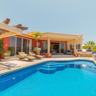 Pool patio lounging