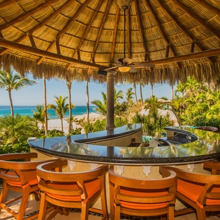 Outdoor bar on the beach