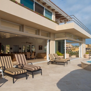 Poolside patio