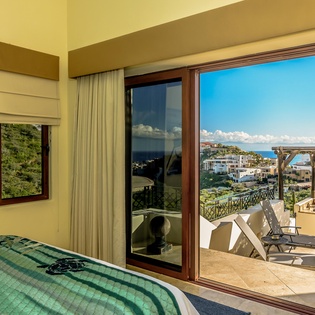 Bedroom with terrace access and view