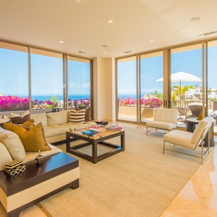 Living room with ocean view