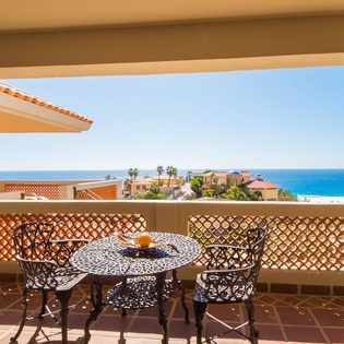 Covered terrace with ocean view