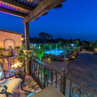 Patio at night