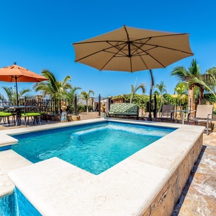 Pool and Jacuzzi patio with shade