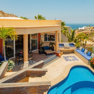 Pool patio with ocean view