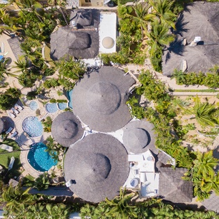 Bird's eye view of villa
