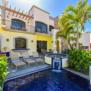Poolside view of patio
