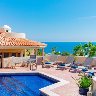 Pool and lounge with gorgeous ocean view