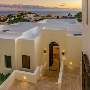 Top of outdoor stairs with view