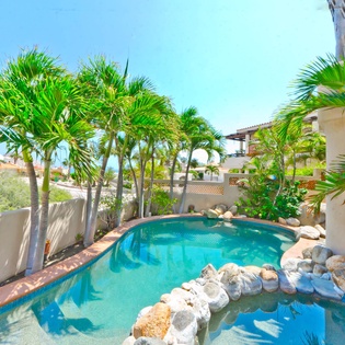 Pool view with stones