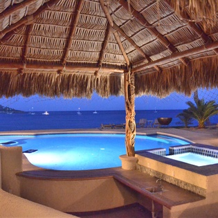 Gorgeous patio at night
