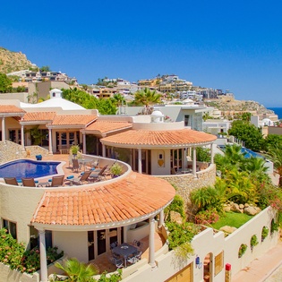 Ariel view of villa