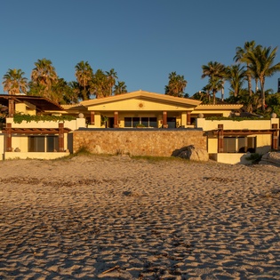 Beachfront view of villa