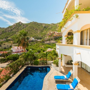 Patio with mountain view