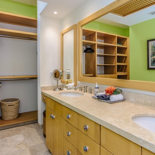Bathroom with closet space