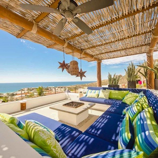 Shaded lounge area