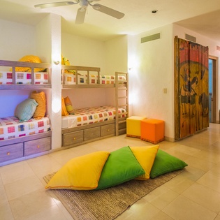 Kids room with 3 bunk beds