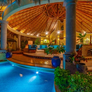 Patio with gorgeous covered seating area