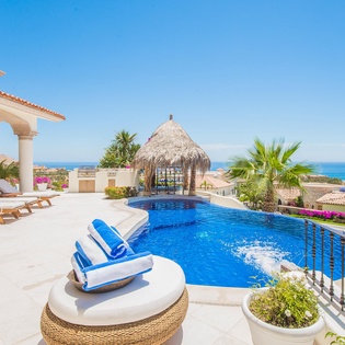 Beautiful patio with infinity pool and palapa-1