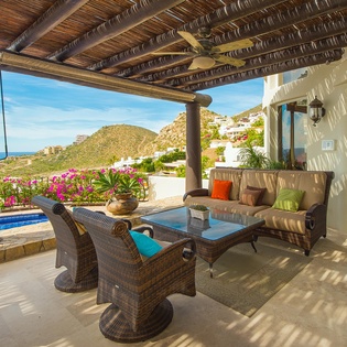 Covered patio seating