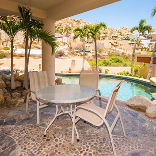 Covered patio dining