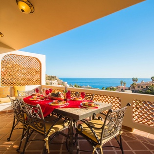 Upper terrace dining